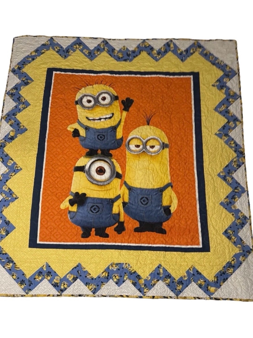 Handmade Reversible Despicable Me Minions Lap Quilt Bedding